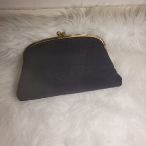 Vtg Chic Black Clutch with Matching Coinpurse Kisslock